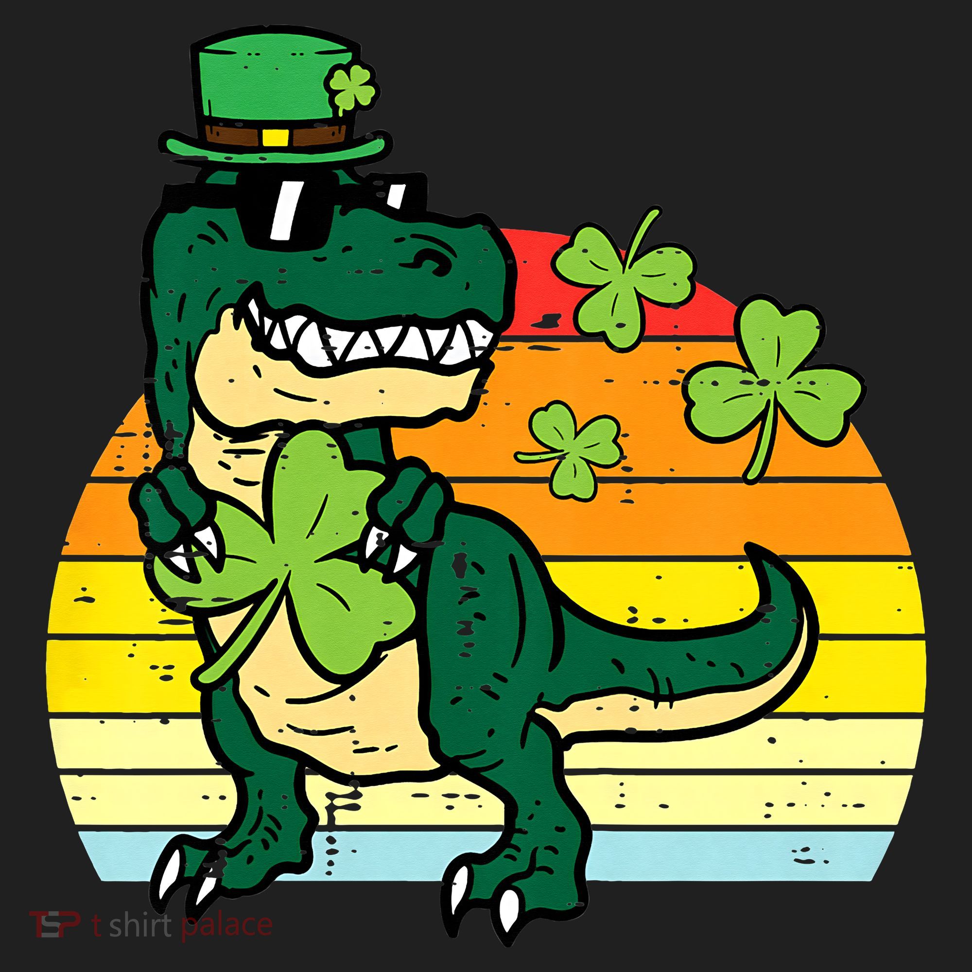 St Patricks Day Dino Saint Paddys Pattys Trex Women's Sweatshirt