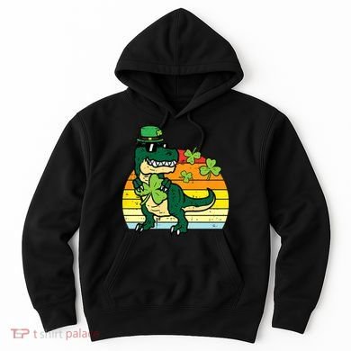 St Patricks Day Dino Saint Paddys Pattys Trex Hoodie