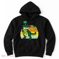 St Patricks Day Dino Saint Paddys Pattys Trex Hoodie thumb 0