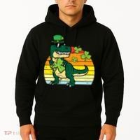 St Patricks Day Dino Saint Paddys Pattys Trex Hoodie thumb 2