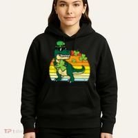 St Patricks Day Dino Saint Paddys Pattys Trex Hoodie thumb 5