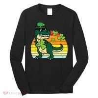 St Patricks Day Dino Saint Paddys Pattys Trex Long Sleeve Shirt thumb 0