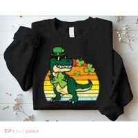 St Patricks Day Dino Saint Paddys Pattys Trex Sweatshirt thumb 2