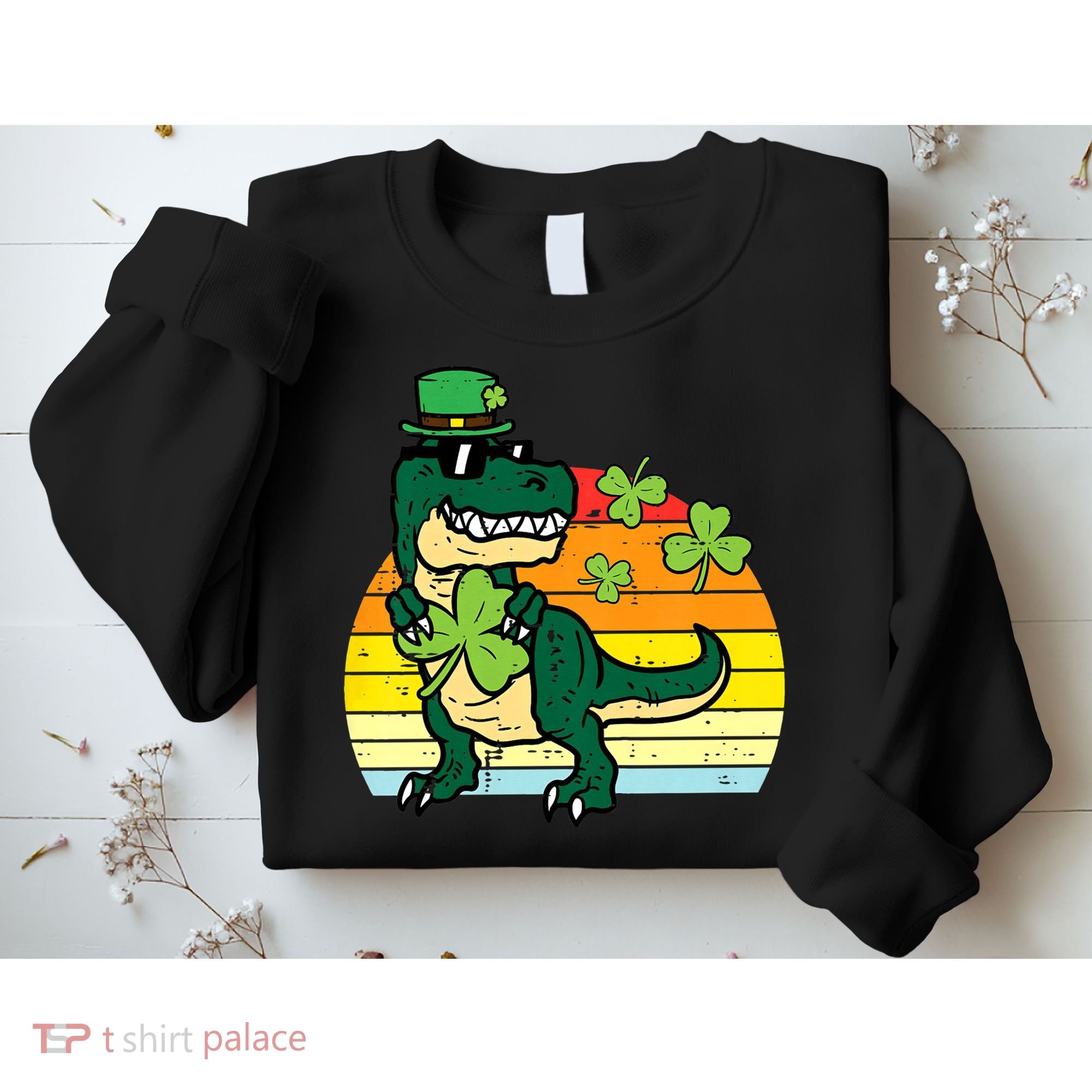 St Patricks Day Dino Saint Paddys Pattys Trex Sweatshirt