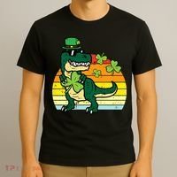 St Patricks Day Dino Saint Paddys Pattys Trex T-Shirt thumb 3