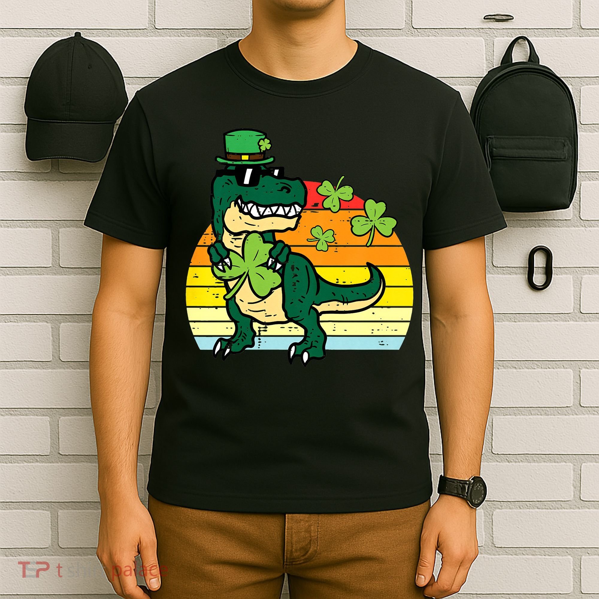 St Patricks Day Dino Saint Paddys Pattys Trex T-Shirt