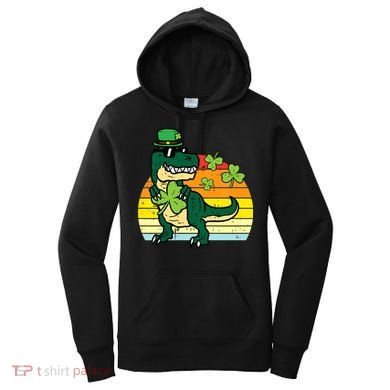 St Patricks Day Dino Saint Paddys Pattys Trex Women's Hoodie