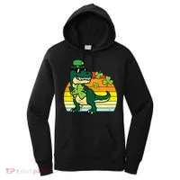 St Patricks Day Dino Saint Paddys Pattys Trex Women's Hoodie thumb 0