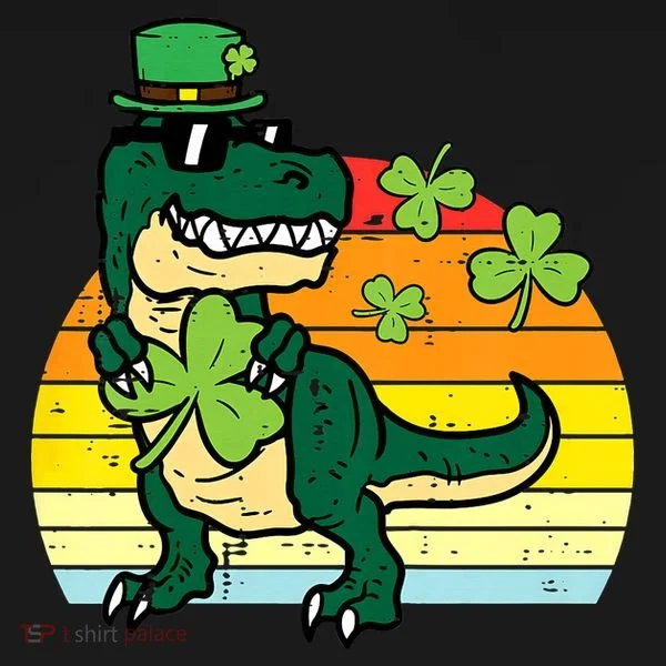 St Patricks Day Dino Saint Paddys Pattys Trex Women's Hoodie