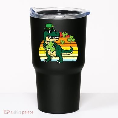 St Patricks Day Dino Saint Paddys Pattys Trex Tumbler