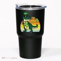St Patricks Day Dino Saint Paddys Pattys Trex Tumbler thumb 0