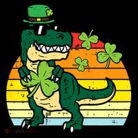 St Patricks Day Dino Saint Paddys Pattys Trex Mousepad thumb 1