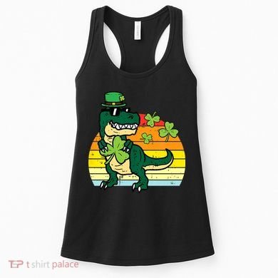 St Patricks Day Dino Saint Paddys Pattys Trex Women's Tank Top