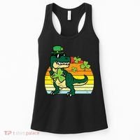 St Patricks Day Dino Saint Paddys Pattys Trex Women's Tank Top thumb 0