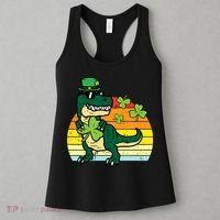 St Patricks Day Dino Saint Paddys Pattys Trex Women's Tank Top thumb 3