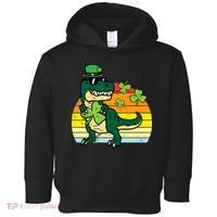 St Patricks Day Dino Saint Paddys Pattys Trex Toddler Hoodie thumb 0
