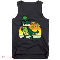 St Patricks Day Dino Saint Paddys Pattys Trex Tank Top thumb 0