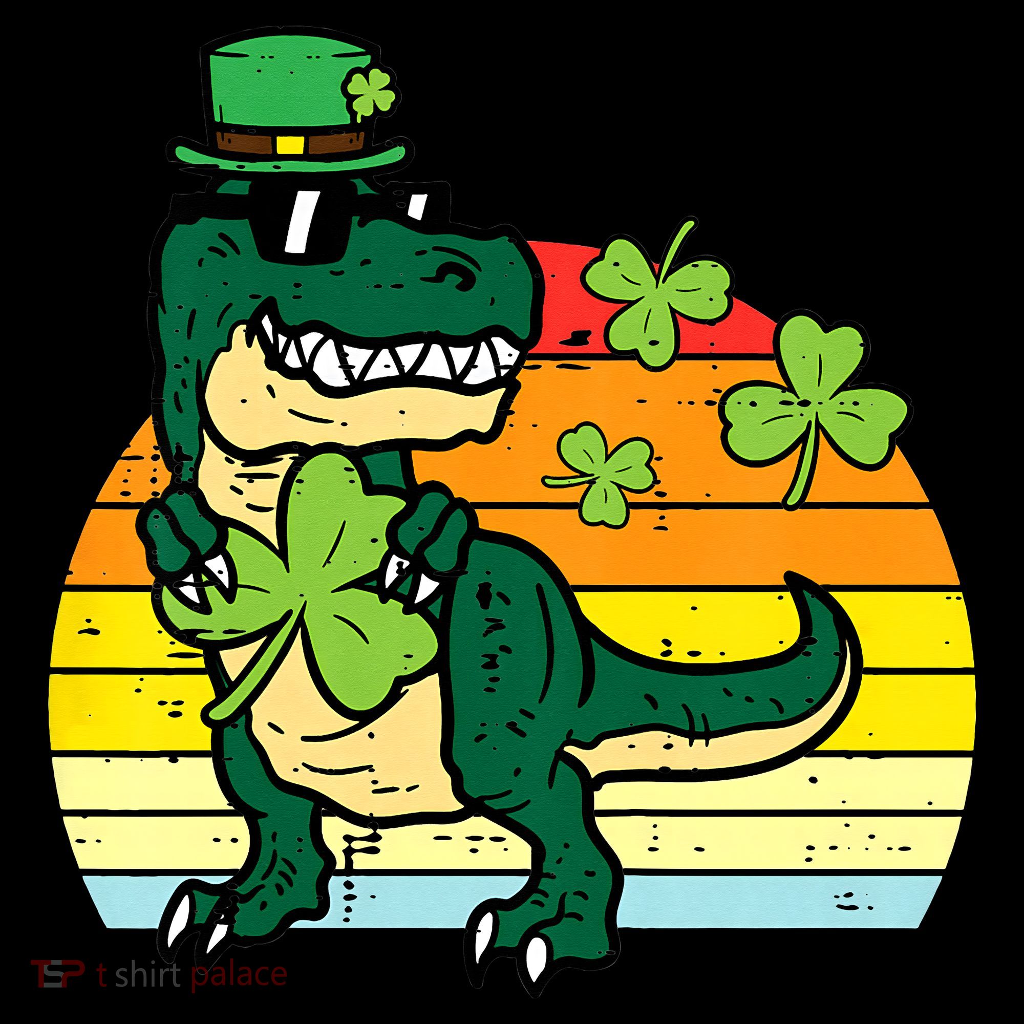 St Patricks Day Dino Saint Paddys Pattys Trex Tank Top