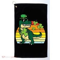 St Patricks Day Dino Saint Paddys Pattys Trex Golf Towel thumb 0