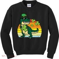 St Patricks Day Dino Saint Paddys Pattys Trex Kids Sweatshirt thumb 0
