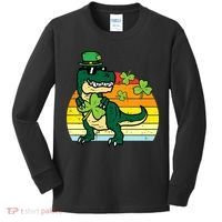 St Patricks Day Dino Saint Paddys Pattys Trex Kids Long Sleeve Shirt thumb 0