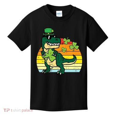 St Patricks Day Dino Saint Paddys Pattys Trex Kids T-Shirt