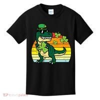 St Patricks Day Dino Saint Paddys Pattys Trex Kids T-Shirt thumb 0