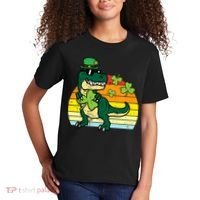St Patricks Day Dino Saint Paddys Pattys Trex Kids T-Shirt thumb 2