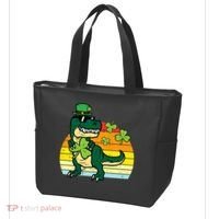 St Patricks Day Dino Saint Paddys Pattys Trex Tote Bag thumb 3