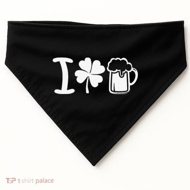 Saint Patrick's Day I Love Beer USA-Made Doggie Bandana