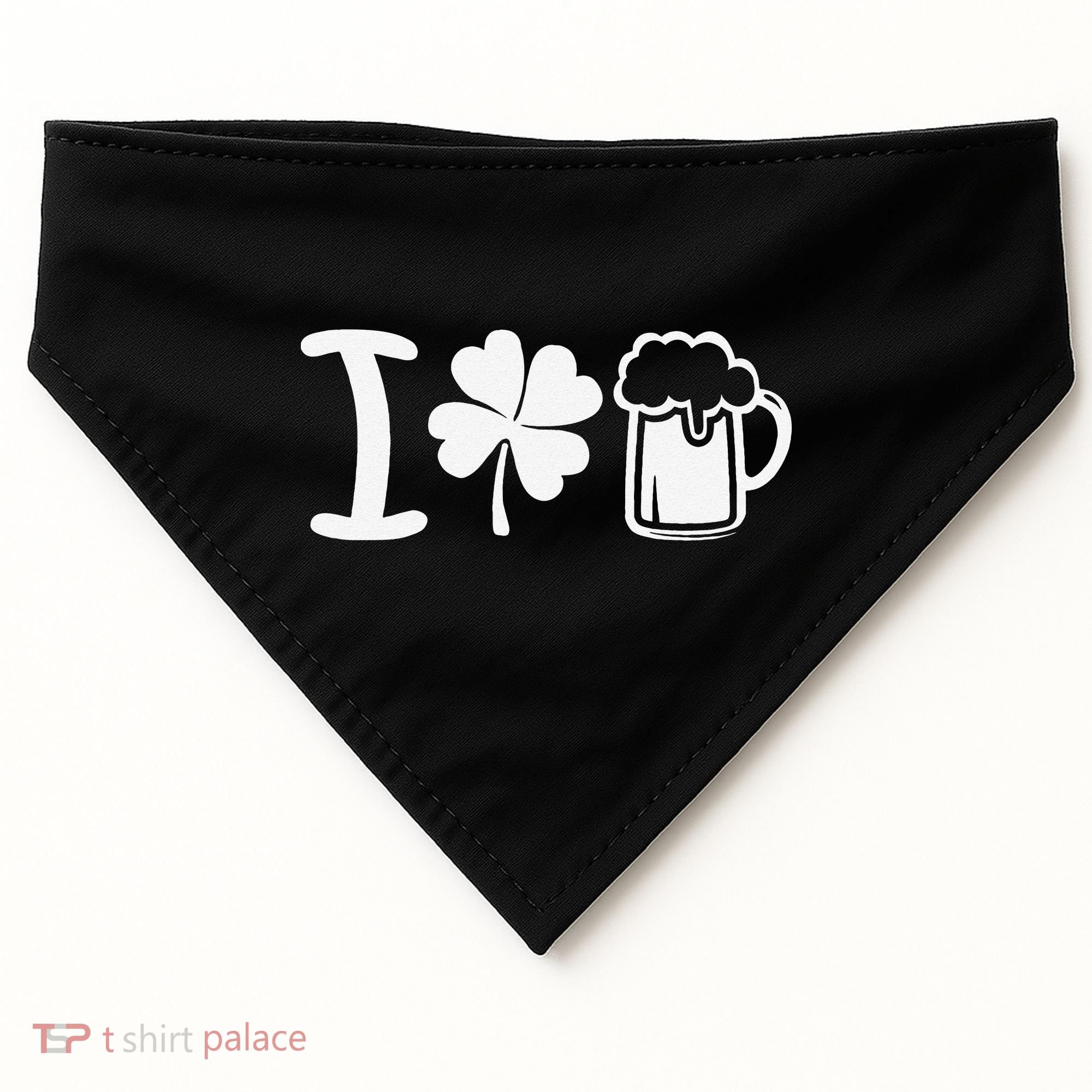 Saint Patrick's Day I Love Beer USA-Made Doggie Bandana