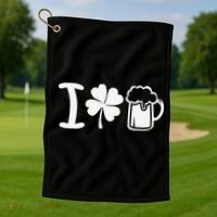 Saint Patrick's Day I Love Beer Golf Towel thumb 1