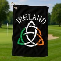 St Patricks Day for Adults Celtic Knot Ireland Golf Towel thumb 1