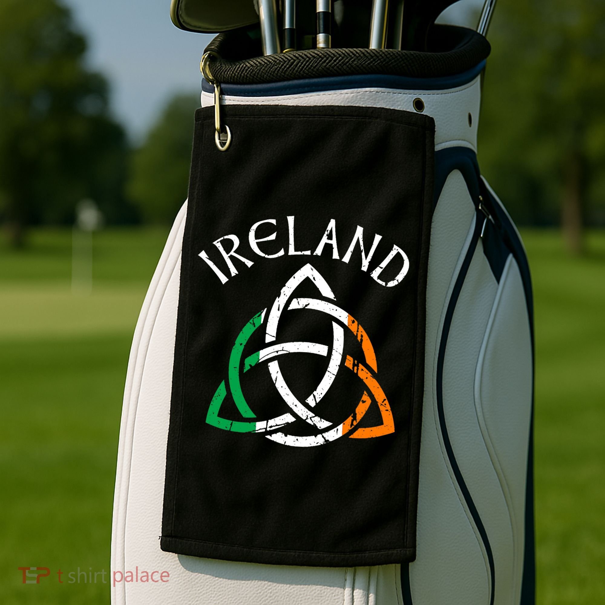 St Patricks Day for Adults Celtic Knot Ireland Golf Towel