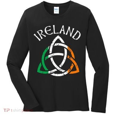 St Patricks Day for Adults Celtic Knot Ireland Women's Long Sleeve Shirt