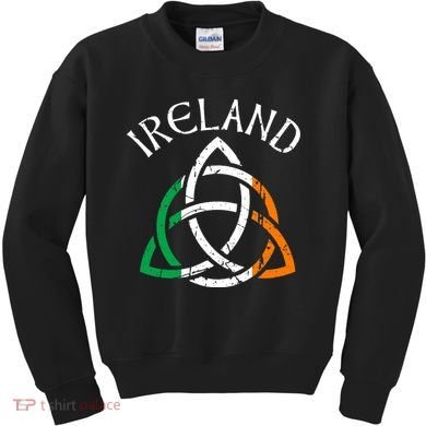 St Patricks Day for Adults Celtic Knot Ireland Kids Sweatshirt