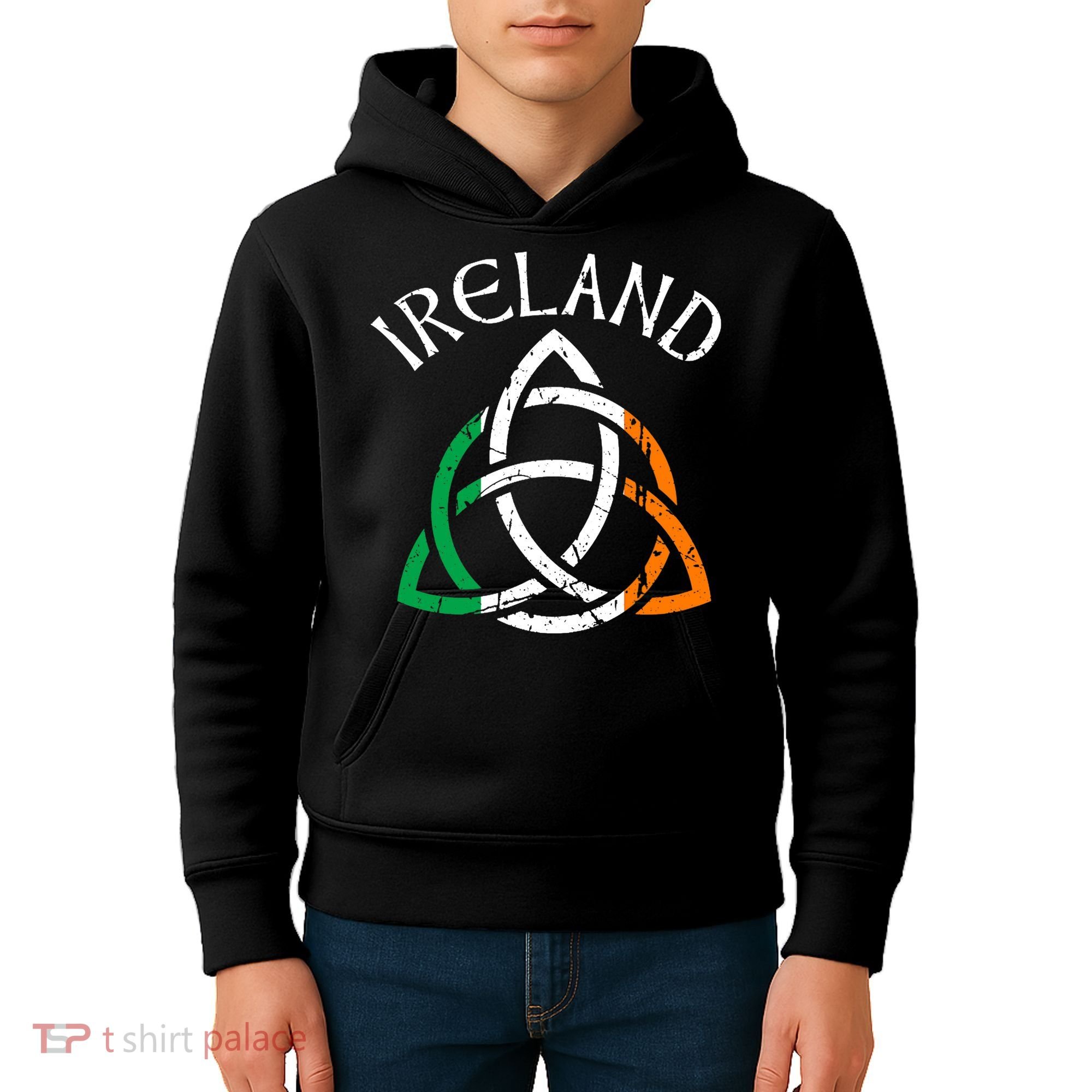 St Patricks Day for Adults Celtic Knot Ireland Kids Hoodie