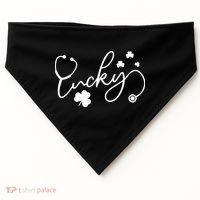 St Patrick's Day Lucky Nurse Stethoscope USA-Made Doggie Bandana thumb 0