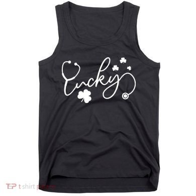 St Patrick's Day Lucky Nurse Stethoscope Tank Top