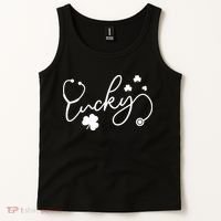 St Patrick's Day Lucky Nurse Stethoscope Tank Top thumb 2