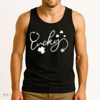 St Patrick's Day Lucky Nurse Stethoscope Tank Top thumb 3