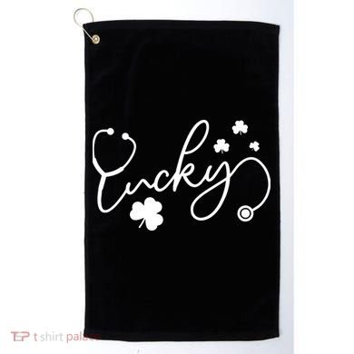 St Patrick's Day Lucky Nurse Stethoscope Golf Towel