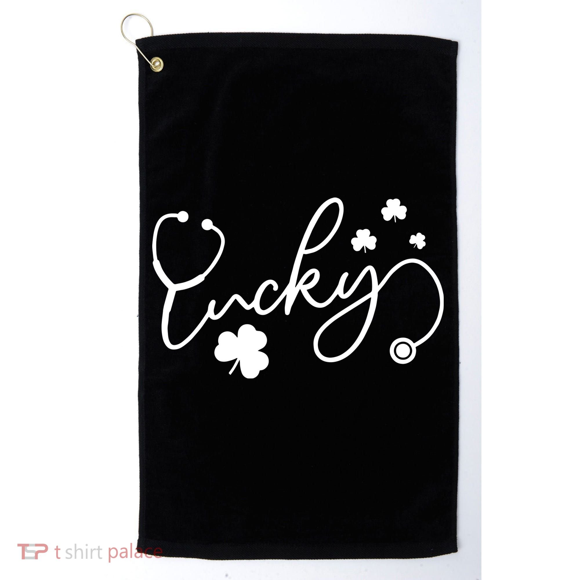 St Patrick's Day Lucky Nurse Stethoscope Golf Towel