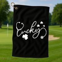 St Patrick's Day Lucky Nurse Stethoscope Golf Towel thumb 1