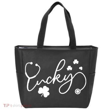 St Patrick's Day Lucky Nurse Stethoscope Tote Bag