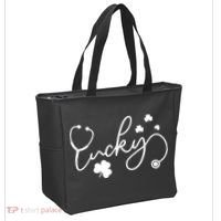 St Patrick's Day Lucky Nurse Stethoscope Tote Bag thumb 2