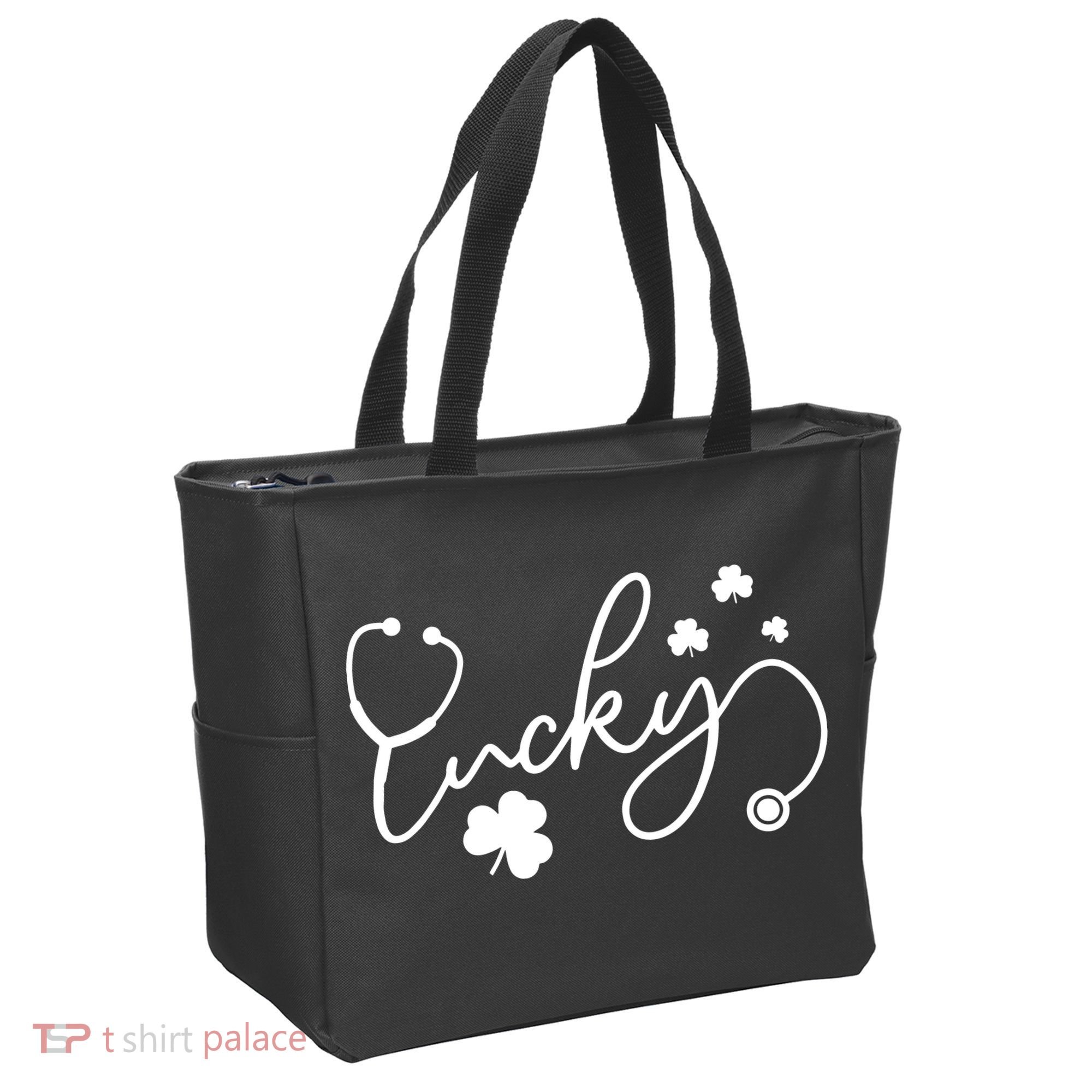 St Patrick's Day Lucky Nurse Stethoscope Tote Bag