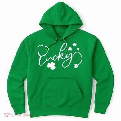St Patrick's Day Lucky Nurse Stethoscope Hoodie