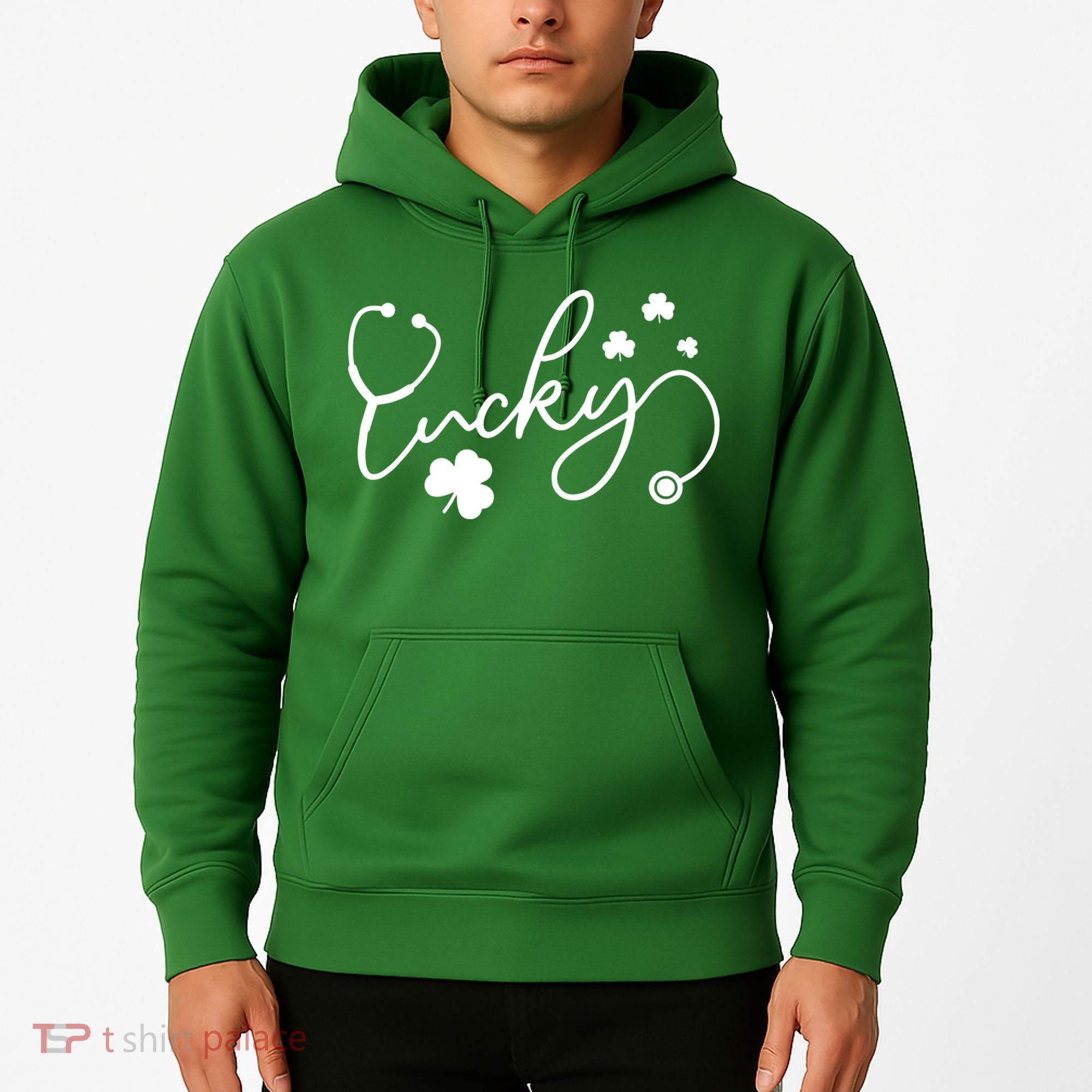St Patrick's Day Lucky Nurse Stethoscope Hoodie