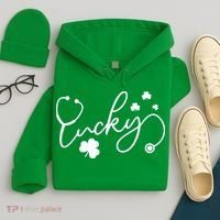 St Patrick's Day Lucky Nurse Stethoscope Hoodie thumb 4